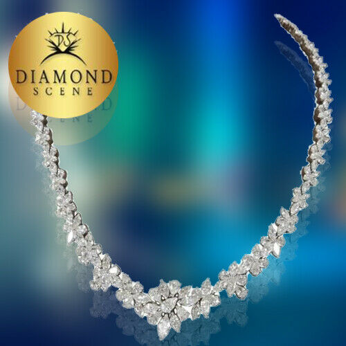 Elegant Diamond Necklace 28.05 carats of F/G color VS clarity diamond 18 k gold