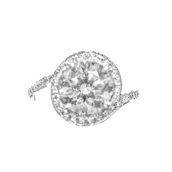 gia certified g color si1 clarity round brilliant set micro diamond engagement