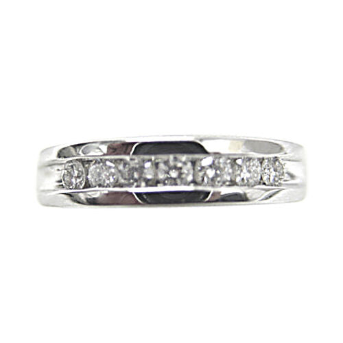 DIAMOND 7 ROUND BRILLIANT SHAPE MENS CHANNEL SET DIAMOND MEN BAND MENS RING