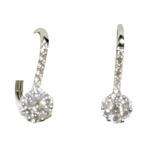 .58 CT ROUND DIAMOND EARRING SOLID PIECE GOLD EARRING HUGGIE STYLE