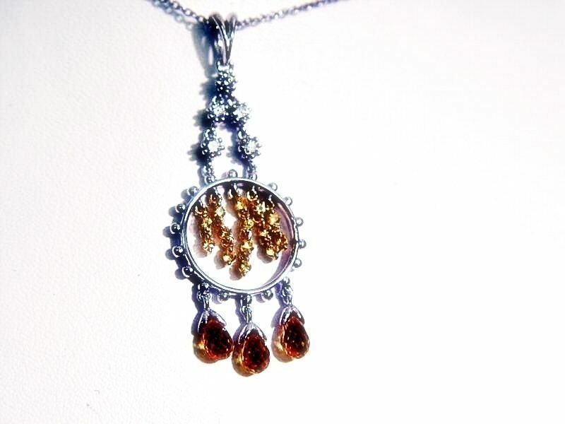 CIRCLE PENDANT YELLOW SAPPHIRE WITH 3 BRIOLETTE'S 2.50 CT ROUND DIAMOND PENDANT