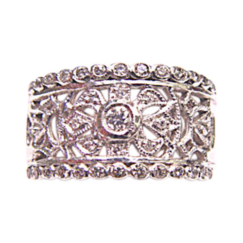 $$$2,000 RETAIL DIAMOND ANNIVERSARY ANTIQUE STYLE .46 CT G VS 18 K WHITE GOLD
