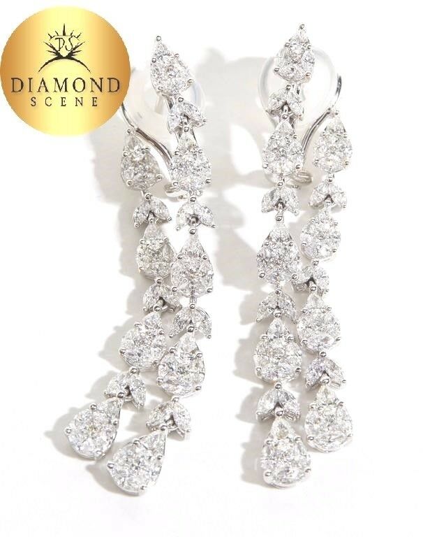 Stunning Diamond Dangle Drop Earrings