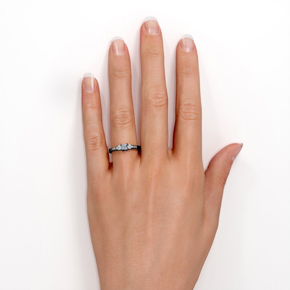 Vintage Half Carat Princess Cut Diamond - Channel Set Band - Edwardian Gothic En