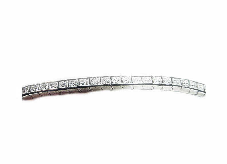 12.15 CT PRINCESS SHAPE DIAMOND 50 DIAMOND CHANNEL SET TENNIS DIAMOND BRACELET