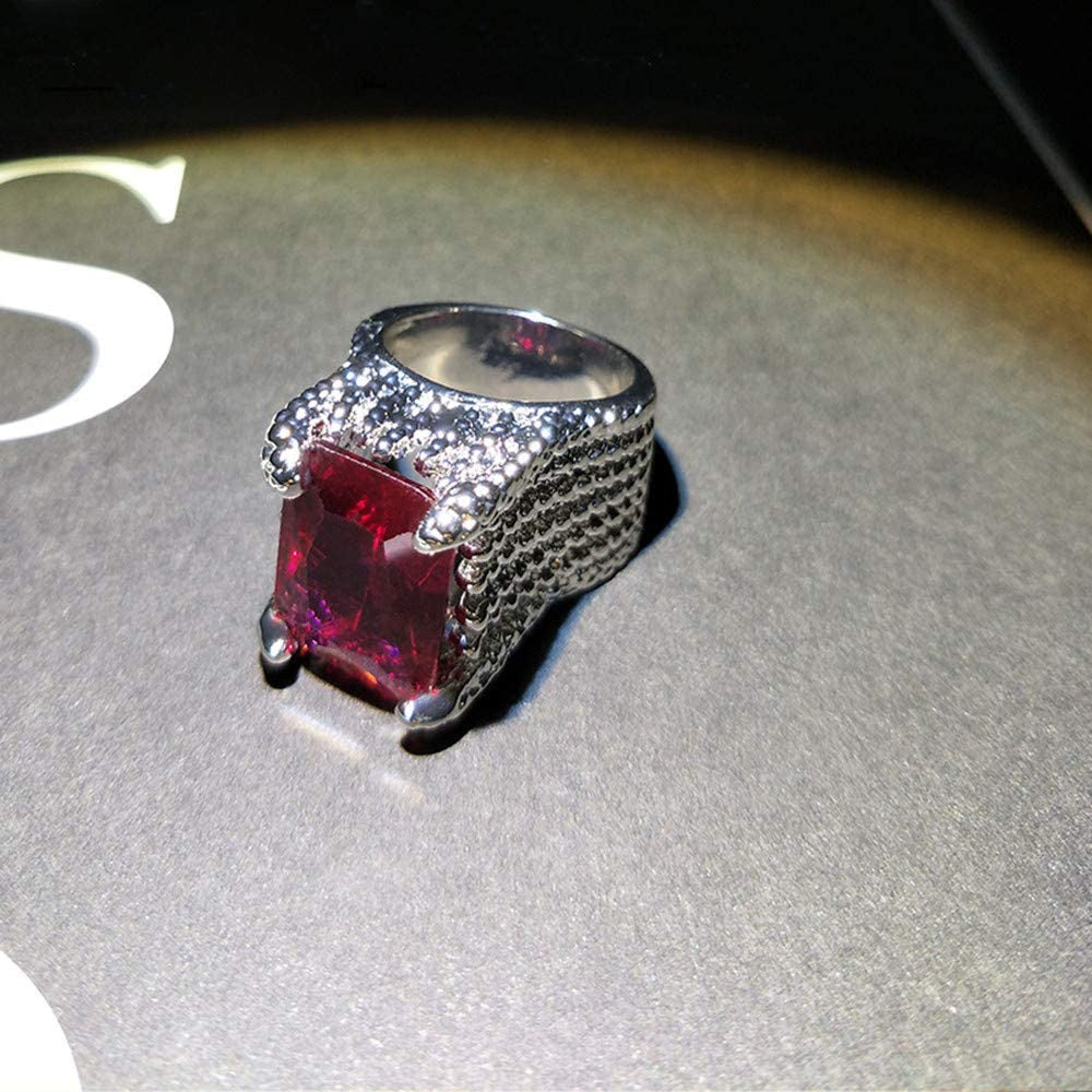 Women Rings Natural Ruby Diamond Engagement Antique Ring,Dazzling Diamond Sterli