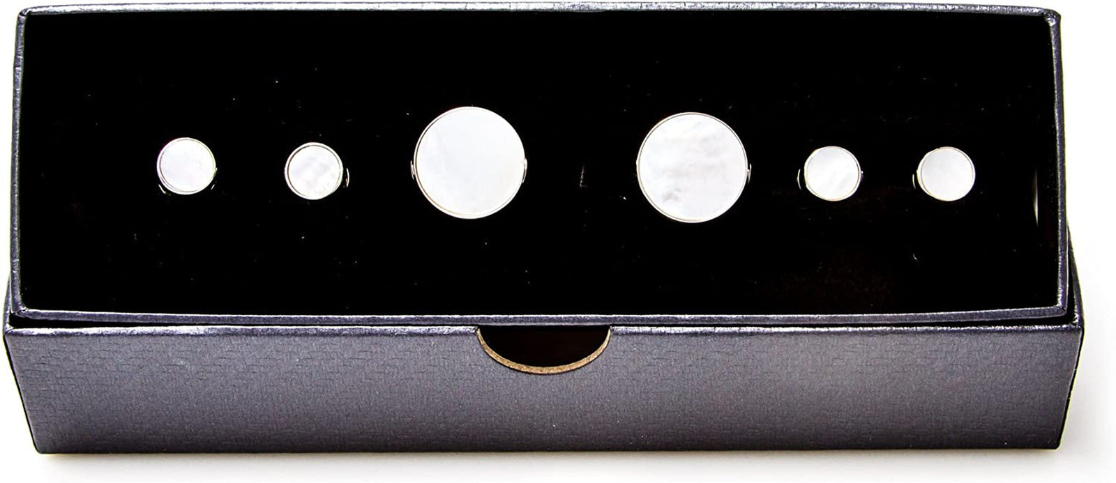 Mother of Pearl Cufflinks and Studs Tuxedo Set in a Presentation Gift Box & Poli