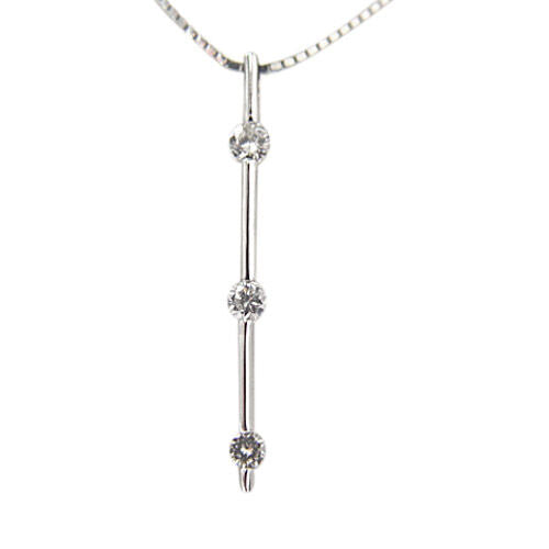 DIAMOND ROUND 3 STONE PENDANT  .28 CT F VS1 CLARITY 18 K