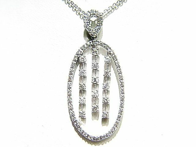 .87 CT F VS1 DIAMOND ROUND SHAPE OVAL PENDANT