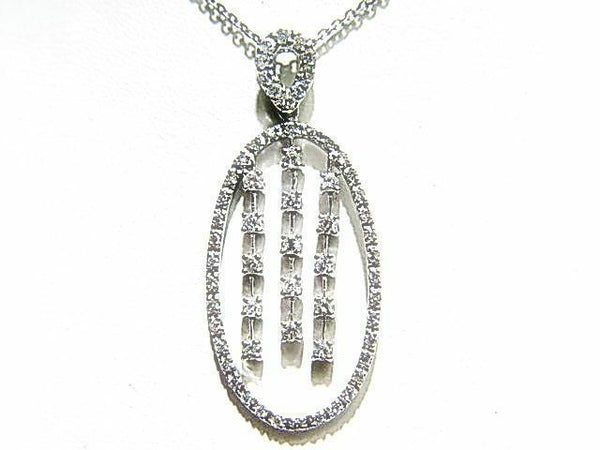 .87 CT F VS1 DIAMOND ROUND SHAPE OVAL PENDANT
