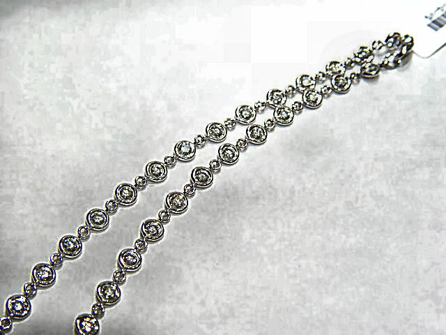 DIAMOND ROUND BR SHAPE BEZEL SET DIAMOND BY YARD STYLE NECKLACE