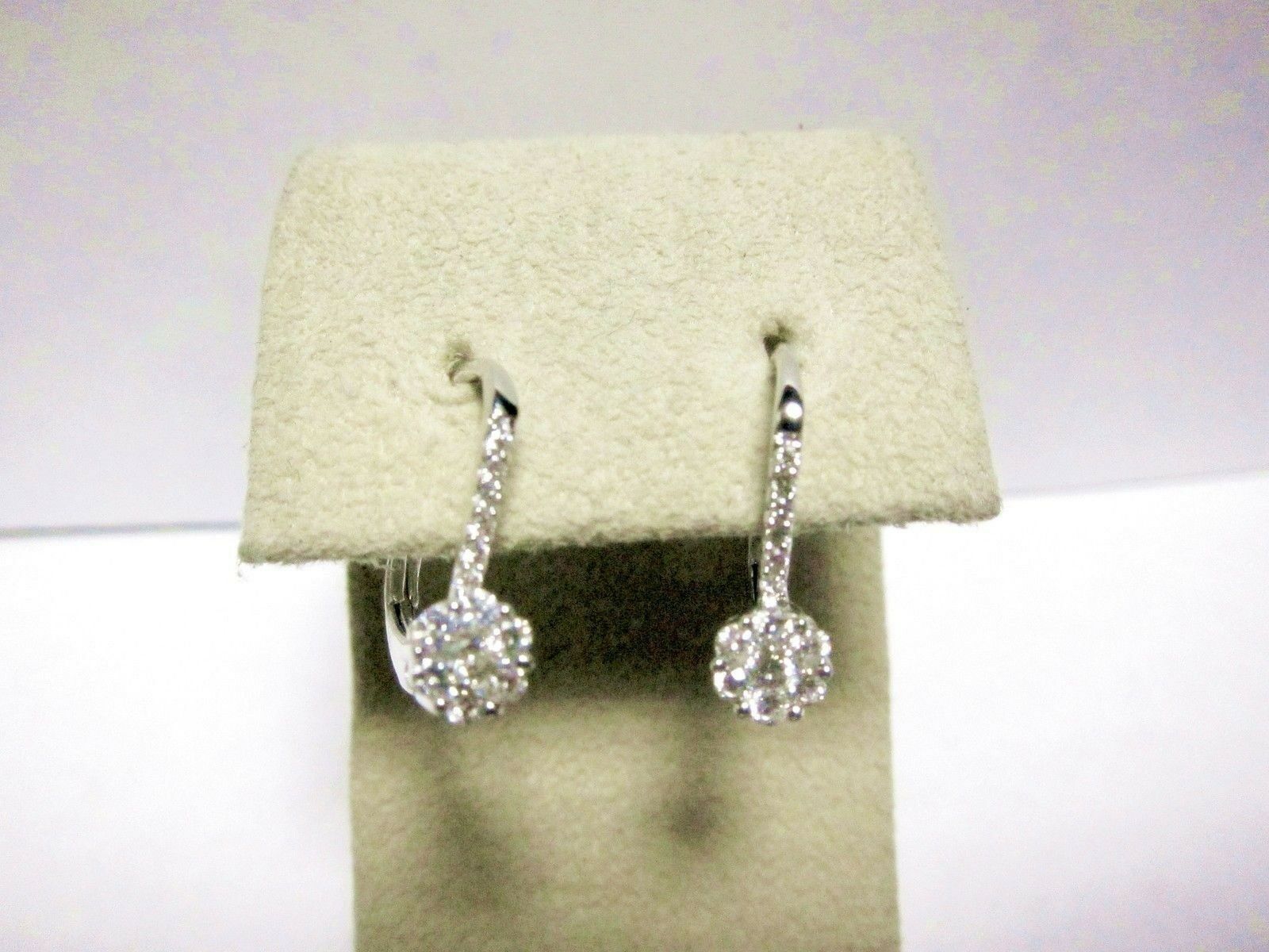 .58 CT ROUND DIAMOND EARRING SOLID PIECE GOLD EARRING HUGGIE STYLE