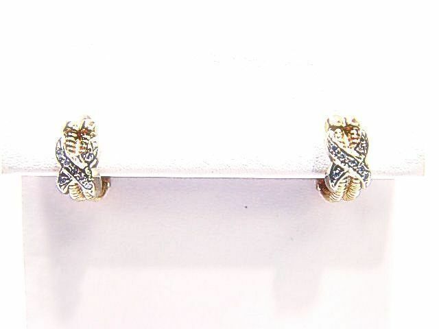 $1,000 RETAIL ROUND DIAMONDS SET SWIRL DESIGN .20 CT G SI2 EARRING 14 K GOLD