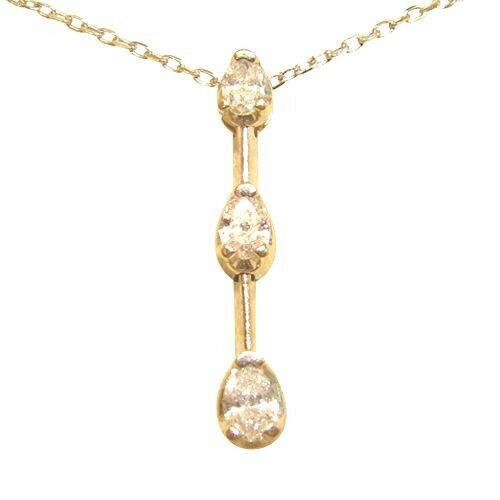 DIAMOND PEAR SHAPE THREE STONE PENDANT INCLUDED CHAIN