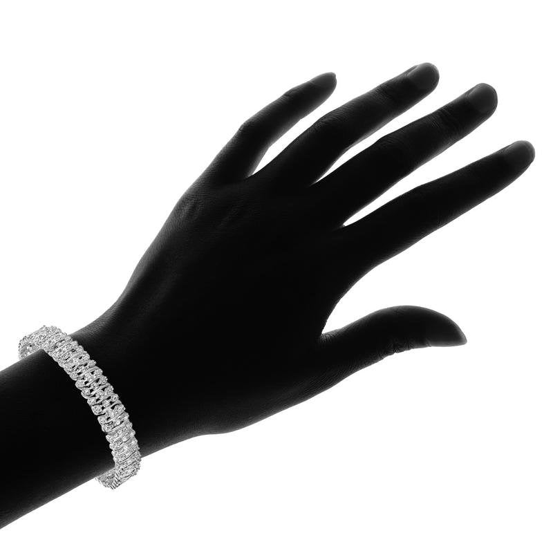 1.00Ct TDW Diamond S Pattern Tennis Bracelet