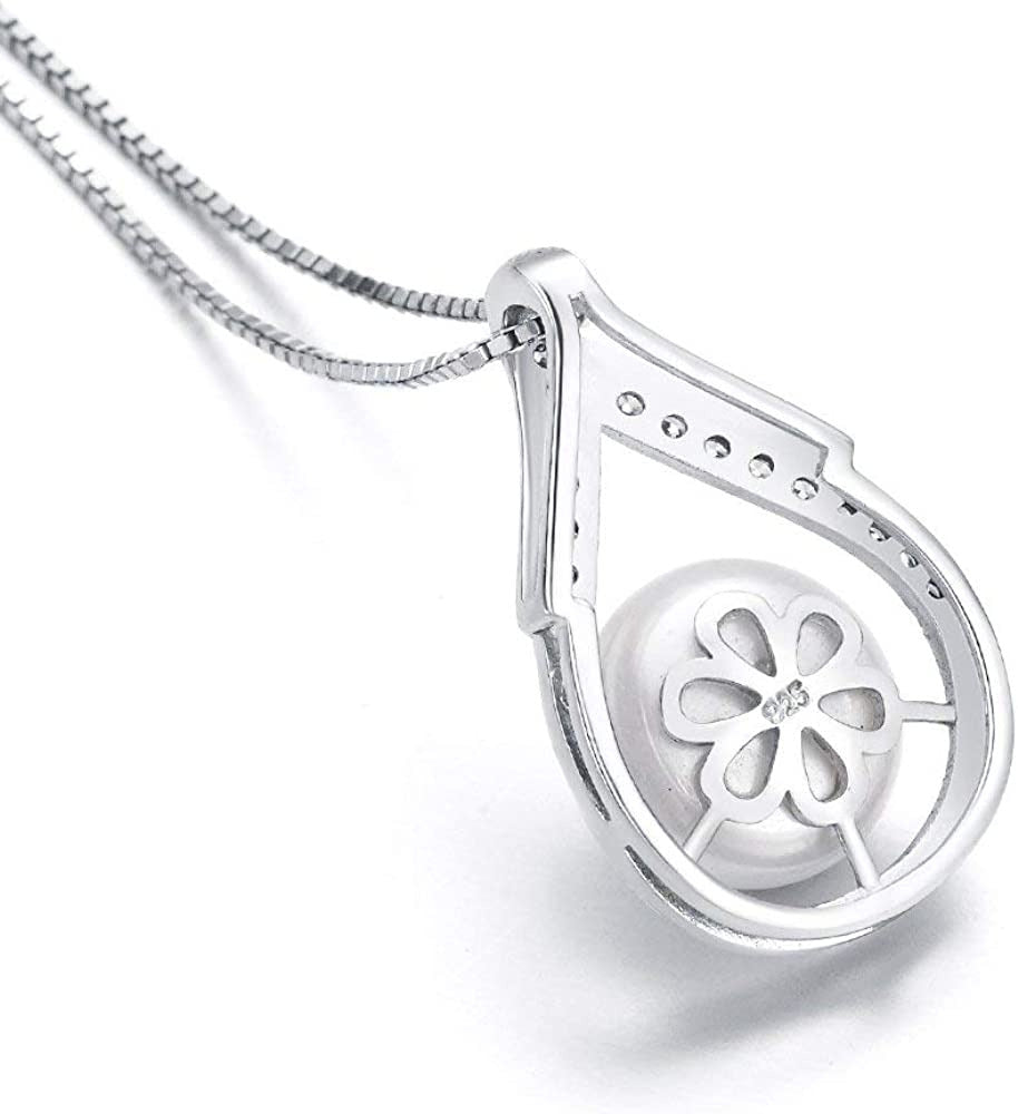 Freshwater Cultured White Real Pearl Pendant Necklaces for Women, Christmas Gift