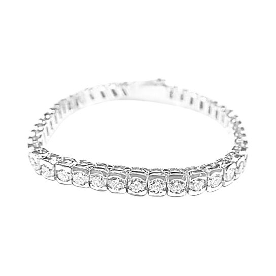 DIAMOND 10.65 CT ROUND BRILLIANT SH DIAMOND BEZEL SET TENNIS BRACELET