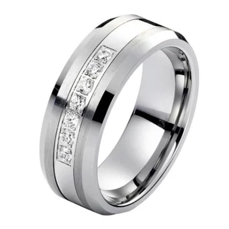 Mens 1/5 CT. T.W. Diamond Wedding Band in Tungsten Carbide