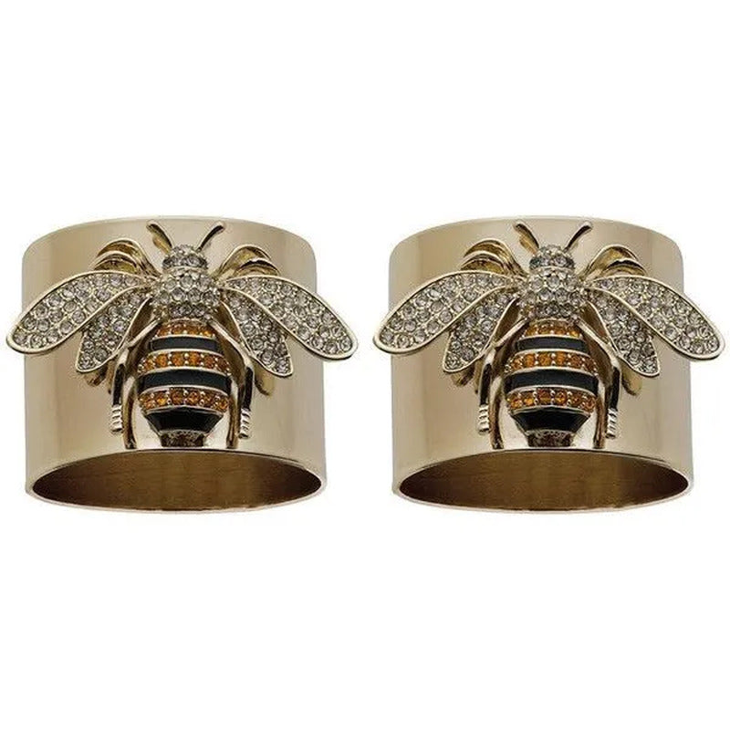 YOHAPP Unique Steam Punk Jewelry Gold Plated Diamond Bee Ring Bee Jewelry Wide B