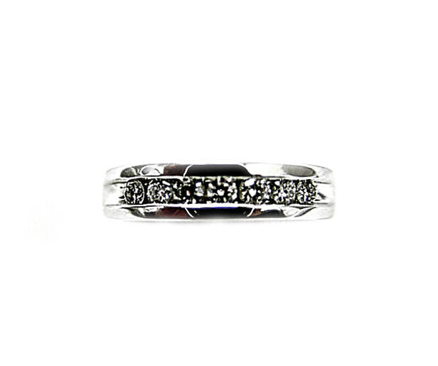 DIAMOND 7 ROUND BRILLIANT SHAPE MENS CHANNEL SET DIAMOND MEN BAND MENS RING