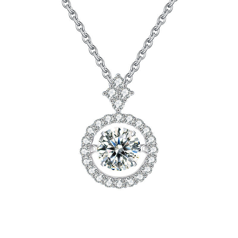 Wheel of Time Design Moissan Diamond Necklace Pendant Female