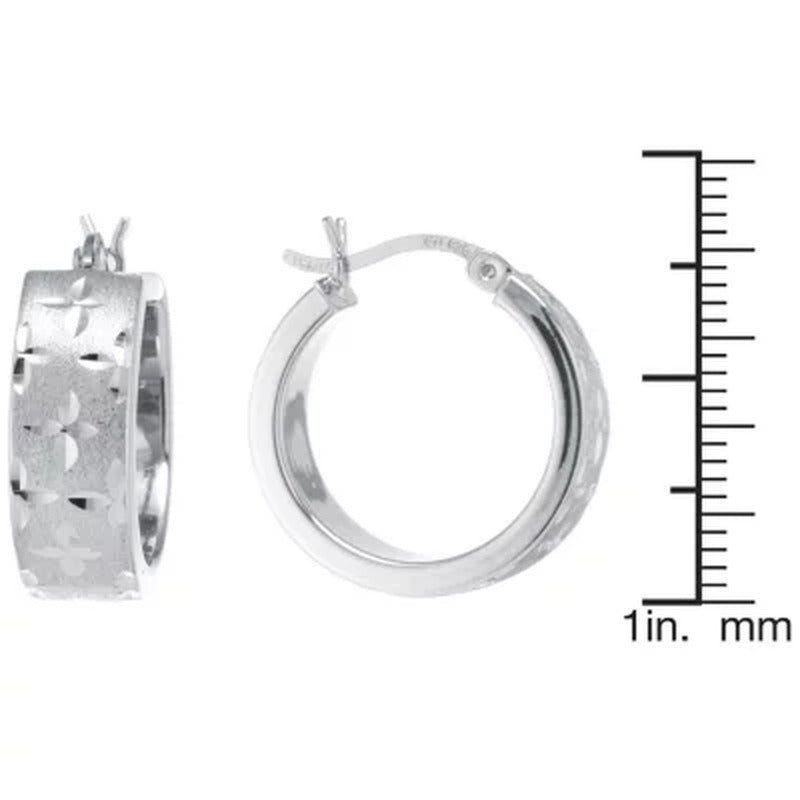 Sterling 20Mm and 45Mm Star Pattern Hoop Set