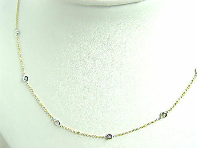 .50 CT DIAMOND BY YARD NECKLACE ROUND SHAPE BEZEL SET BY YARD NECKLACE 10 STONE