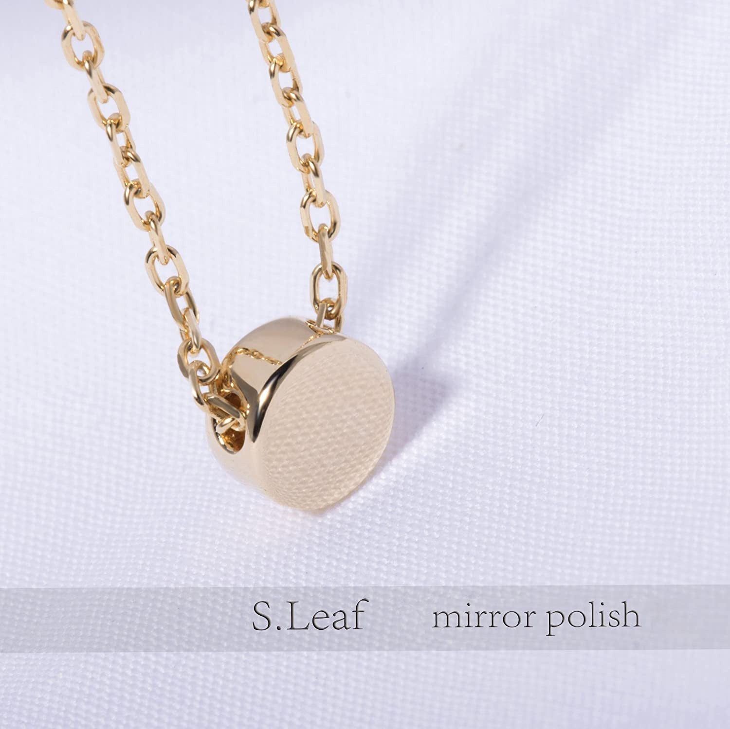 S.Leaf Sterling Silver Tiny Dot Necklace round Circle Necklace for Women