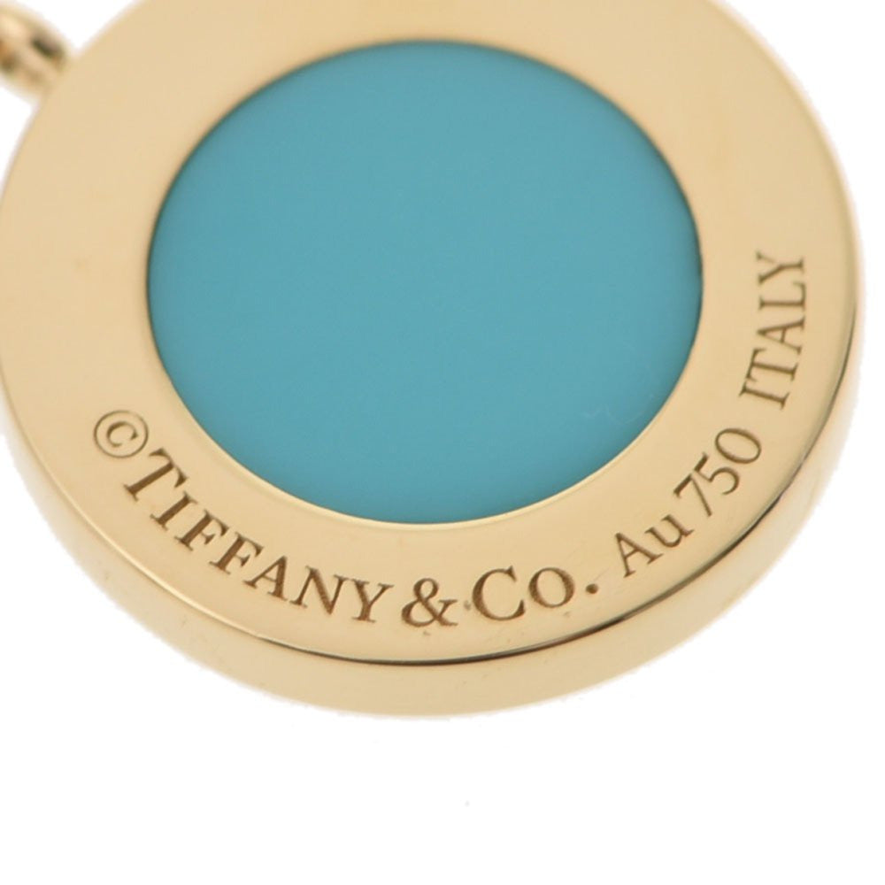 Used  & Co.  T Circle Diamond / Turquoise Ladies K18YG Necklace