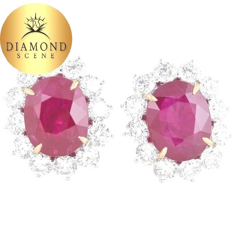 15.10 carats of natural Ruby 5.65 of F color VS clarity round brilliant diamond