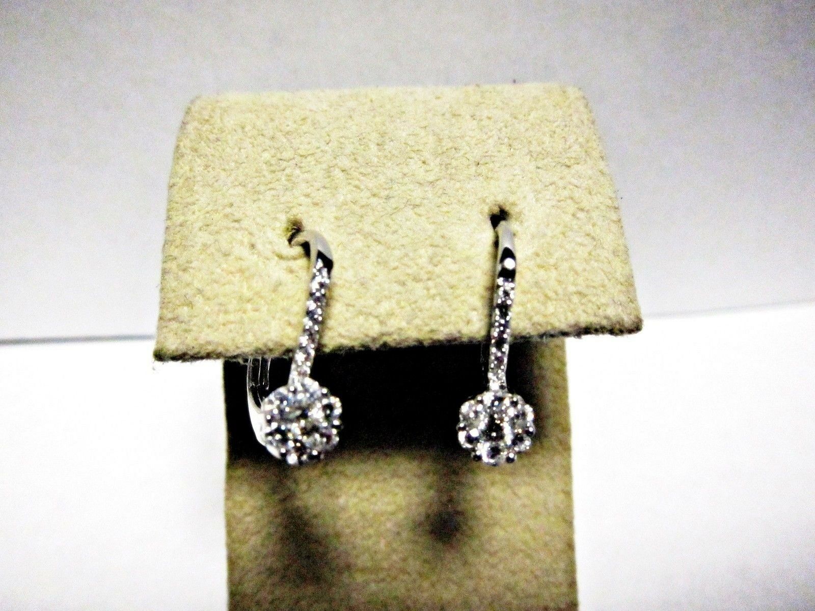 .58 CT ROUND DIAMOND EARRING SOLID PIECE GOLD EARRING HUGGIE STYLE