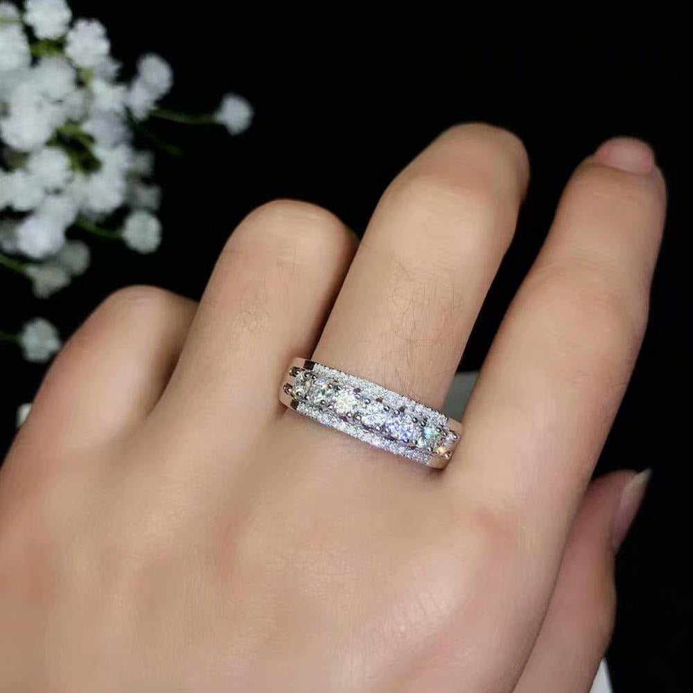 Moissanite Rings Beautiful Thread Rings 925 Sterling Silver Diamond Rings
