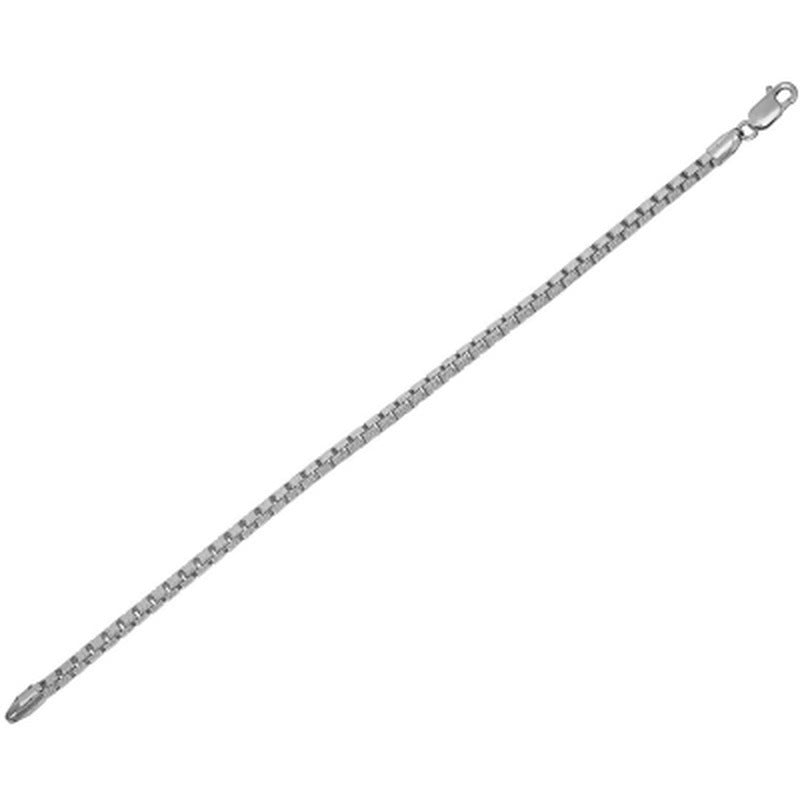 Italian Sterling Diamond-Cut Box Chain Bracelet, 8.5"