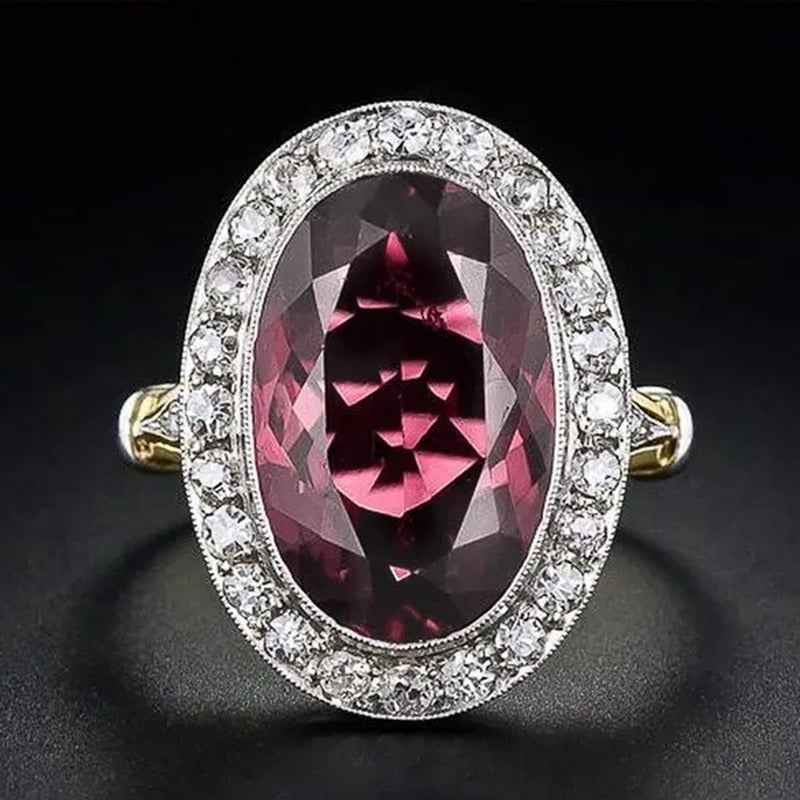 New Vintage Silver Garnet Ruby Rings Ladies 2022 Boho Fashion Personality Valent