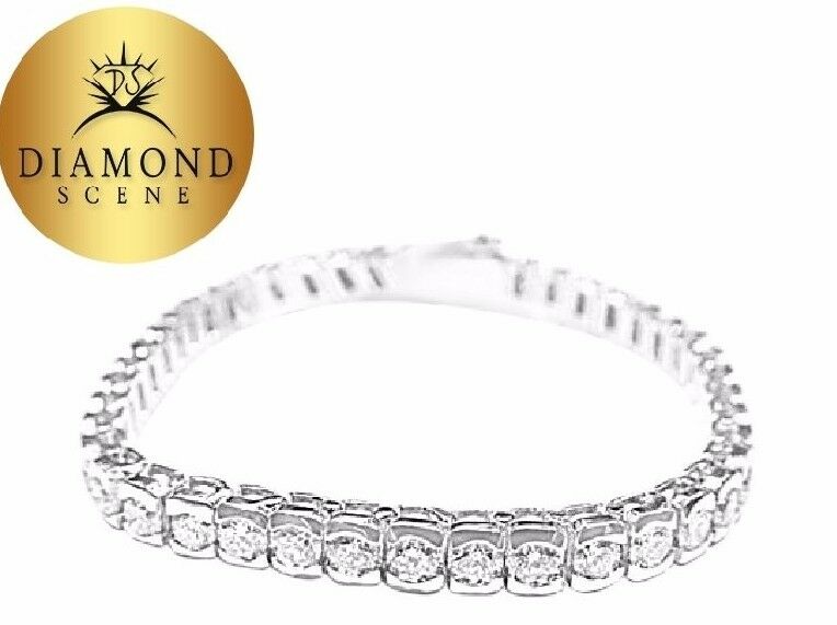 DIAMOND 10.65 CT ROUND BRILLIANT SH DIAMOND BEZEL SET TENNIS BRACELET