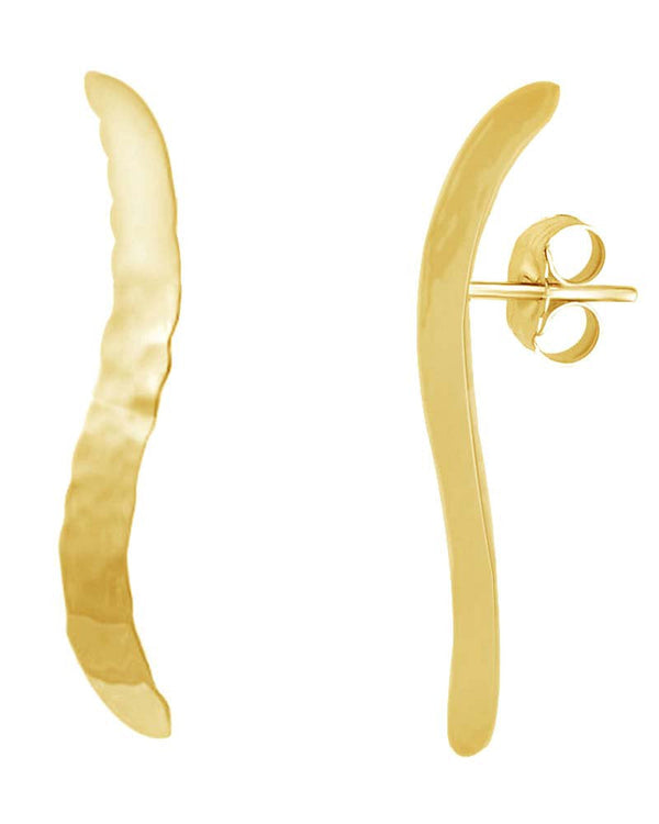 Women'S Fashion Hammered Drop Earrings in 14K Solid Yellow Gold