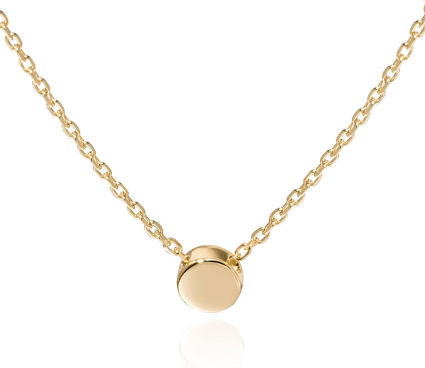 S.Leaf Sterling Silver Tiny Dot Necklace round Circle Necklace for Women
