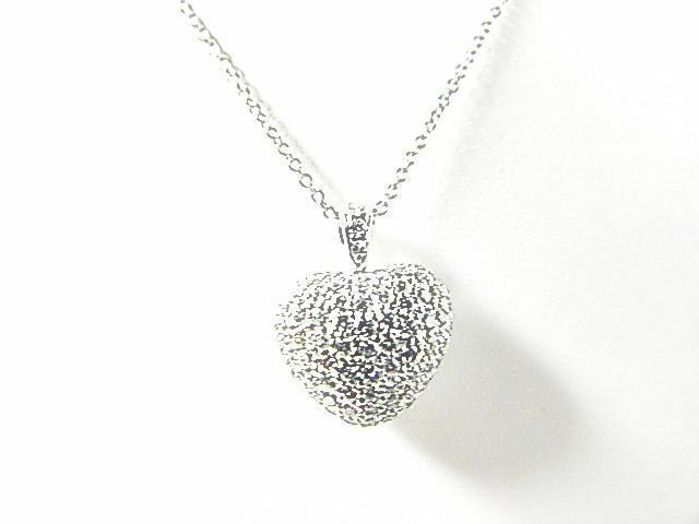 DIAMOND ROUND BR SHAPE PUFF HEART PENDANT INCLUDED 16 INCH CHAIN