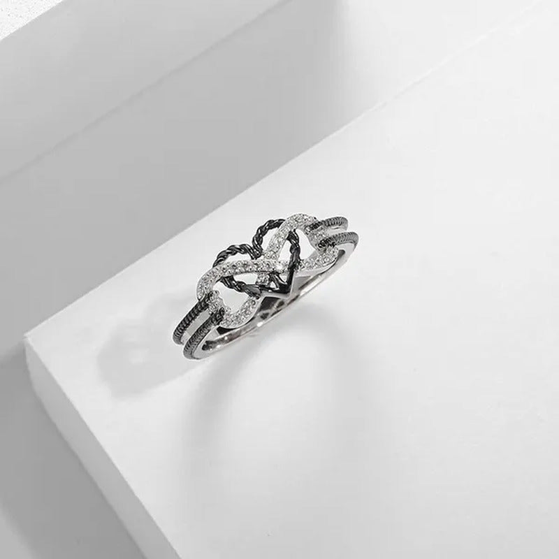Delysia Kinghigh-Quality Exquisite Two-Color Rose Gold/Black Filled Ring Female