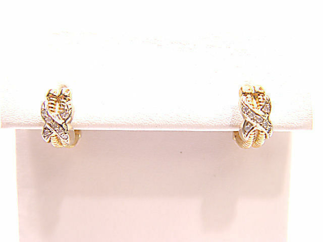 $1,000 RETAIL ROUND DIAMONDS SET SWIRL DESIGN .20 CT G SI2 EARRING 14 K GOLD