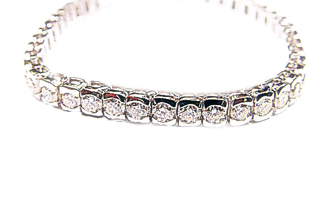 DIAMOND 10.65 CT ROUND BRILLIANT SH DIAMOND BEZEL SET TENNIS BRACELET