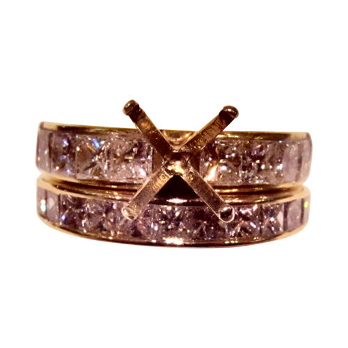 1.85 CT DIAMOND 10 STONE SETTING THIRTEEN STONE BAND ENGAGEMENT 18 K YELLOW GOLD