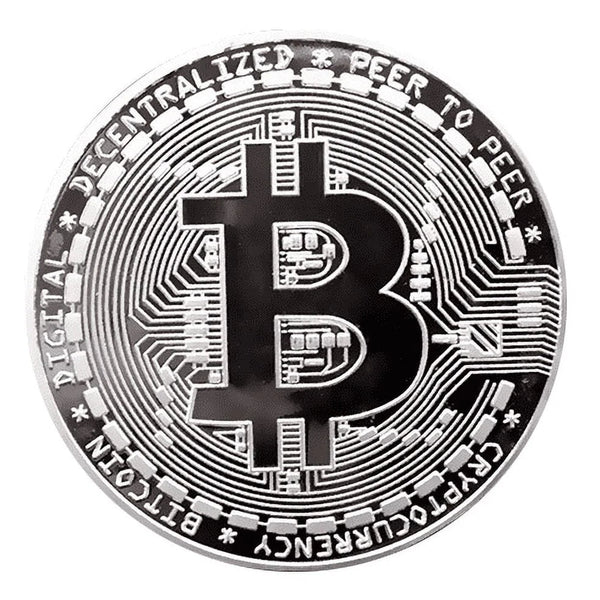 Art Gold Plated Bitcoin Collection Coin (1 Pc) (Silver) Master Coins