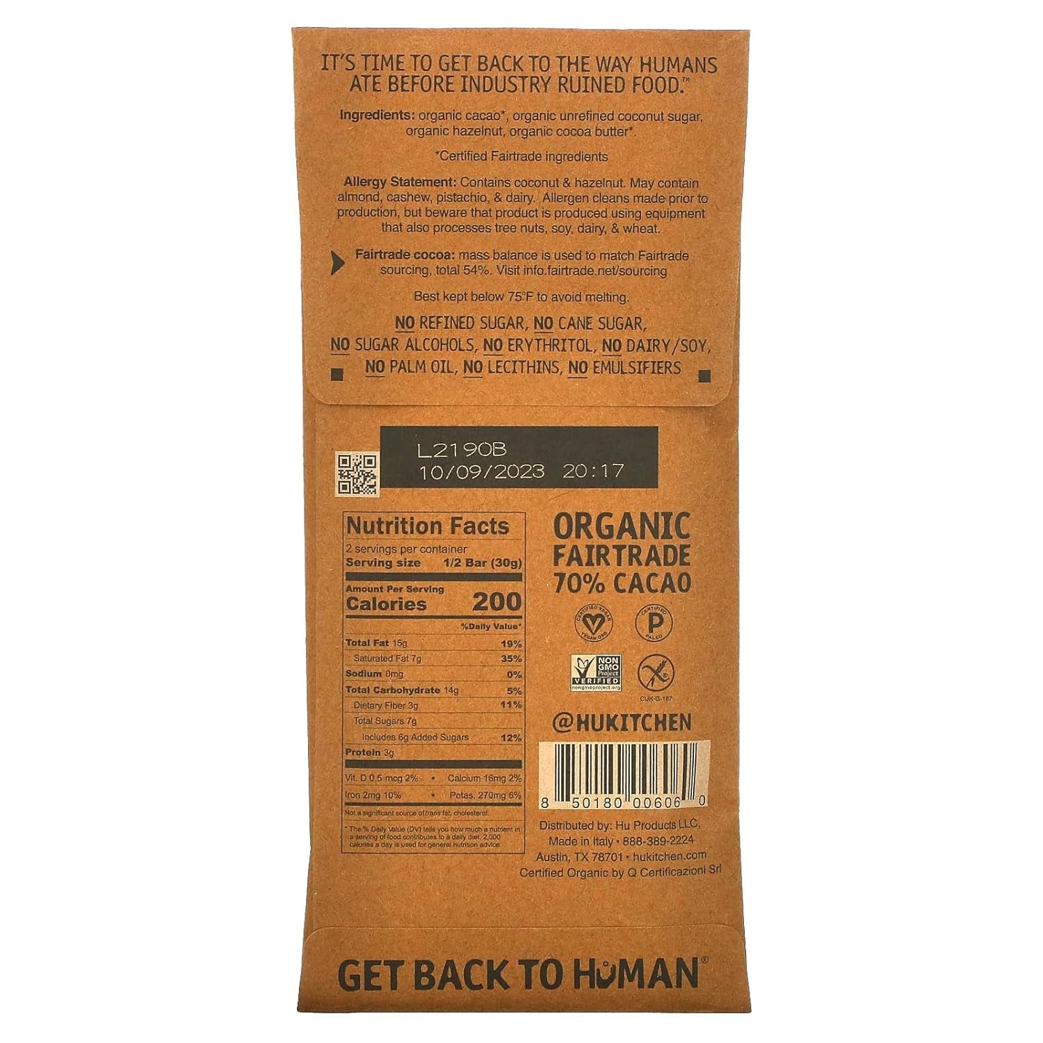 Kitchen, Bar Chocolate Hazelnut Praline, 2.1 Ounce