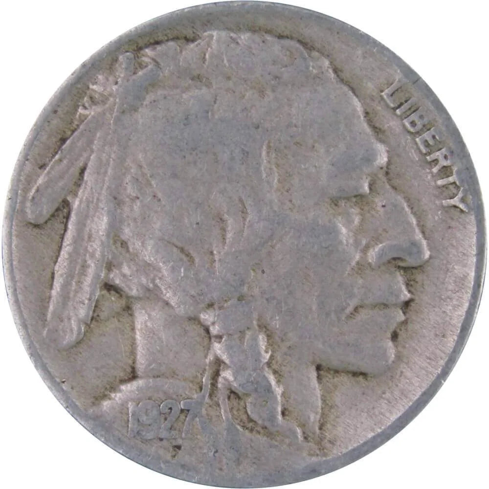 1927 Indian Head Buffalo Nickel 5 Cent Piece F Fine 5C US Coin Collectible Master Coins