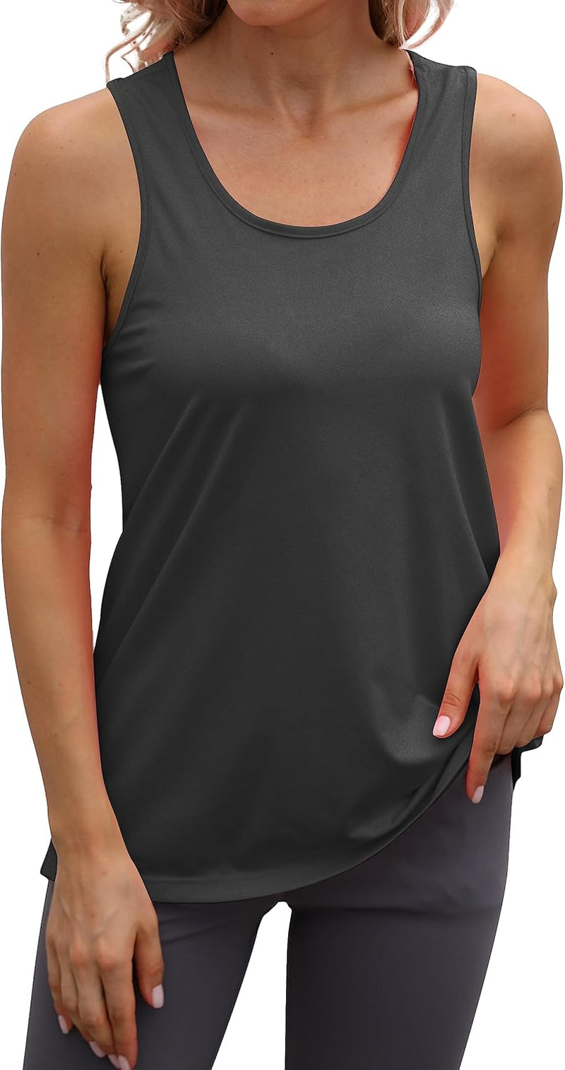 Womens Workout Athletic Tank Tops Loose Gym Yoga Racerback Sleeveless Running Sports Shirts Tops