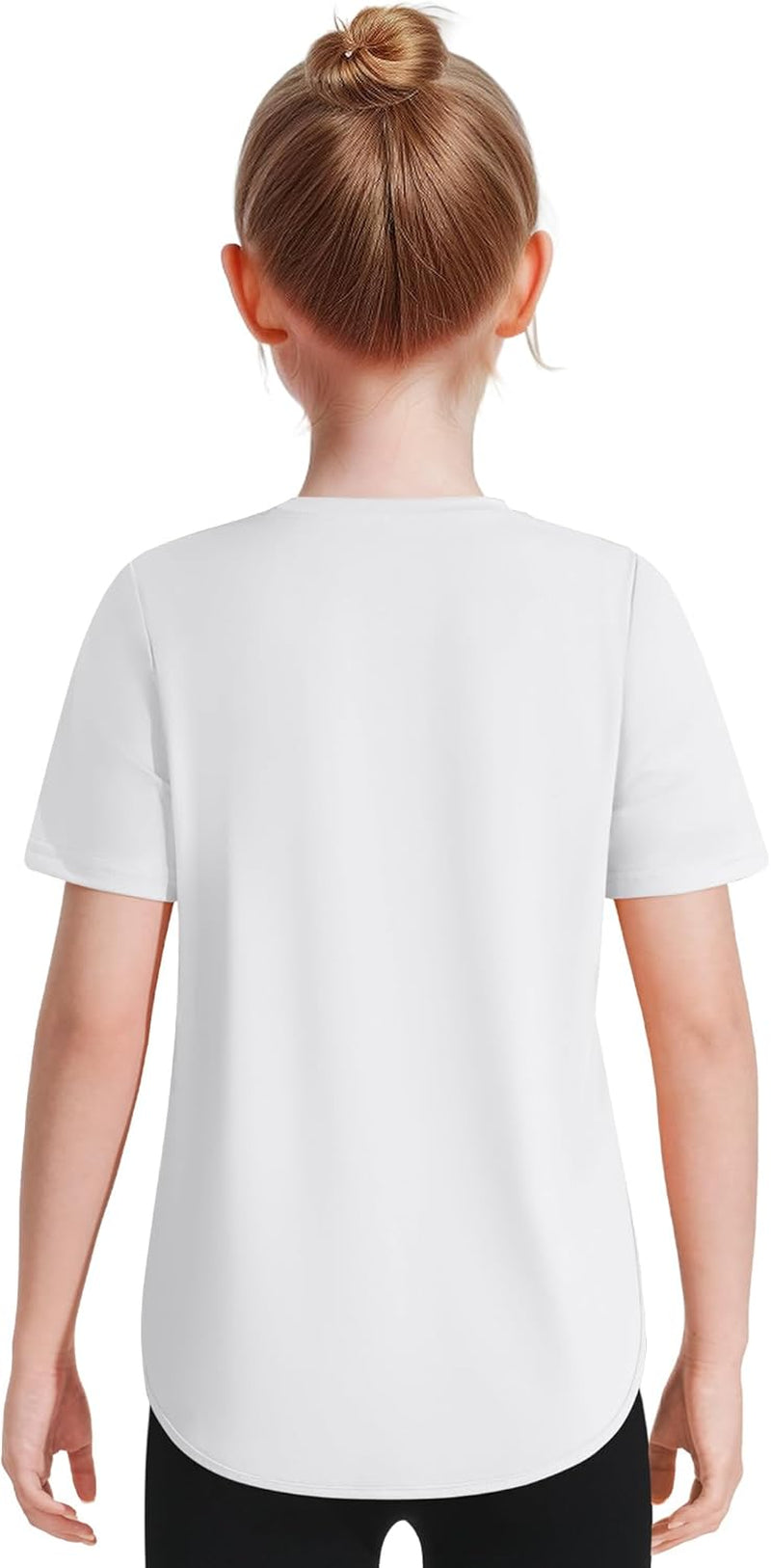 Girls Athletic Shirts Short Sleeve Quick Dry T-Shirt UPF 50+ Basic Tee Tops for Kids Teens Sports Activewear