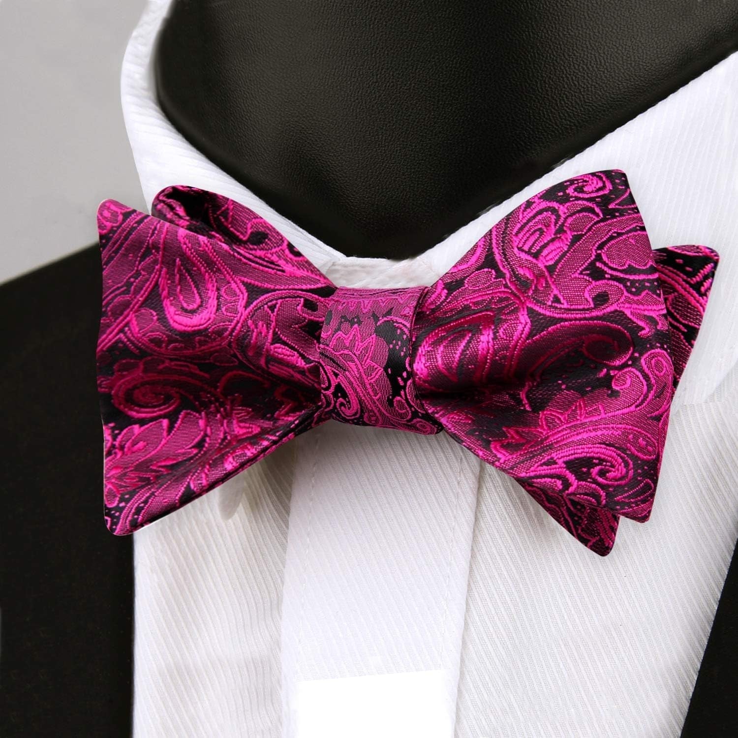 Mens Paisley Jacquard Self-Tie Bow Tie Pocket Square Set
