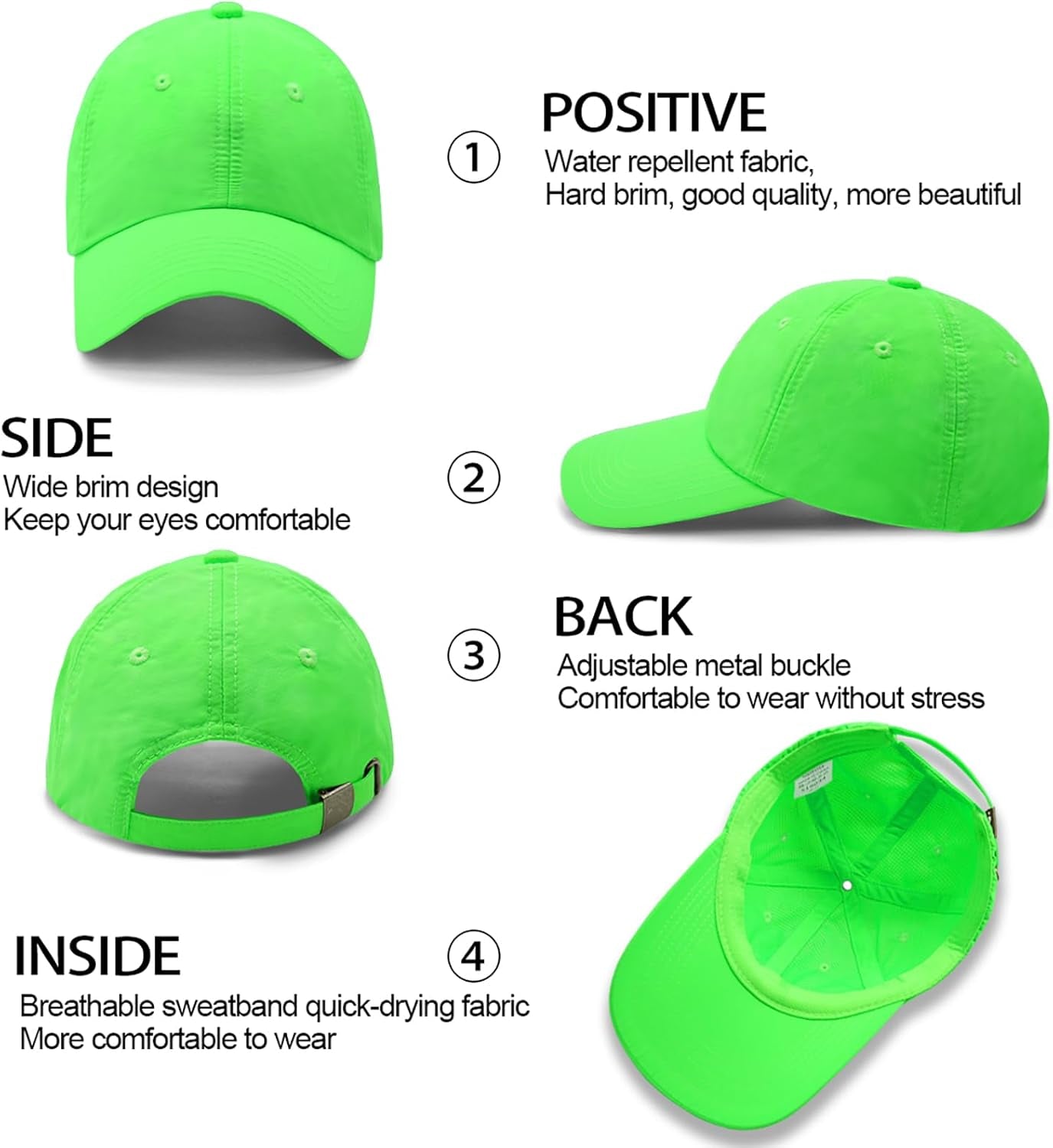 Men Quick Dry Sport Baseball Cap, Men'S Athletic Fitted Cap, Adjustable anti UV Outdoor Sun Hat