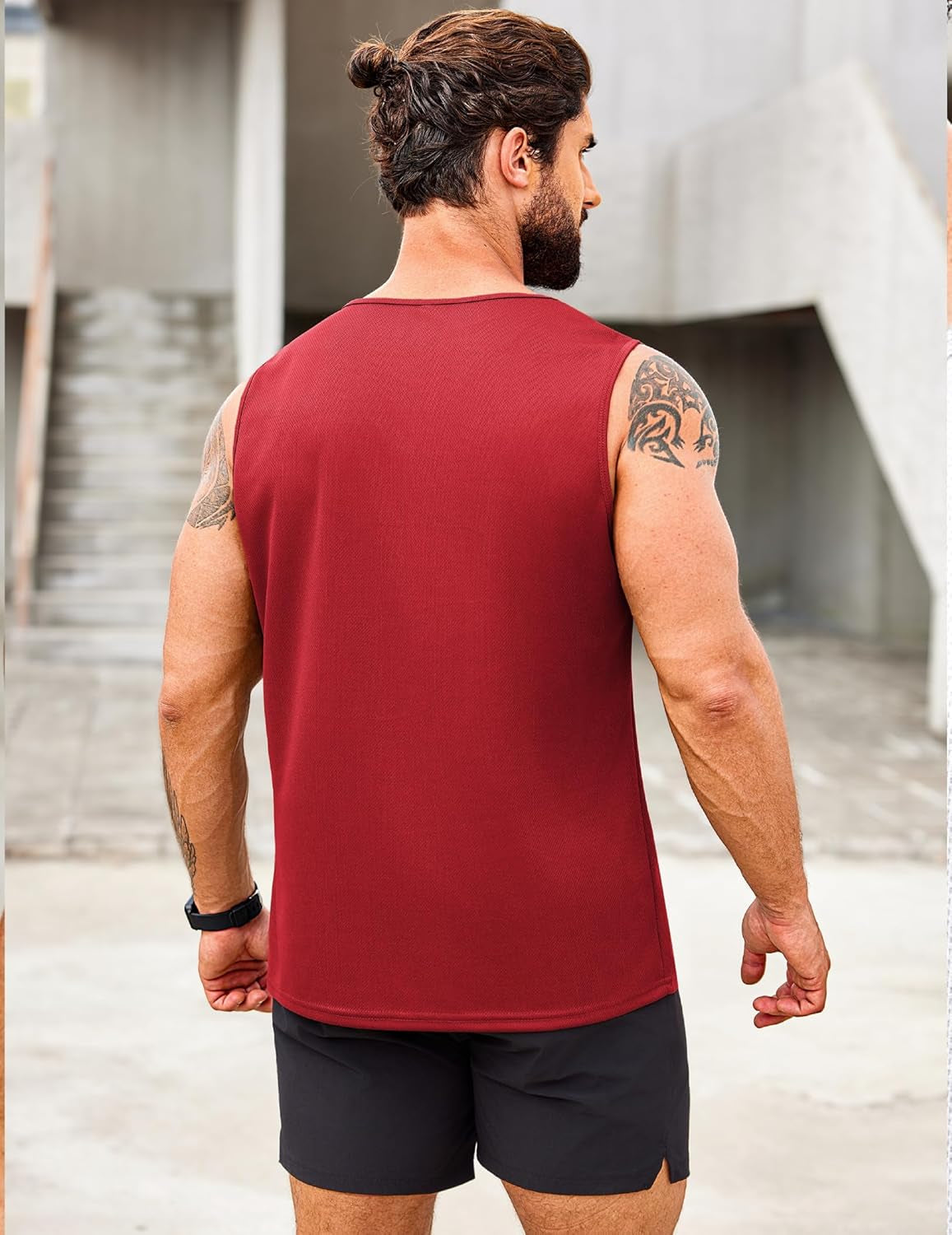 Men'S 2 Pack Muscle Sleeveless Shirt Dry Fit Workout Gym Tank Tops